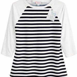 LuLaRoe Black and White Striped Long Sleeve Tee NWT 2XL